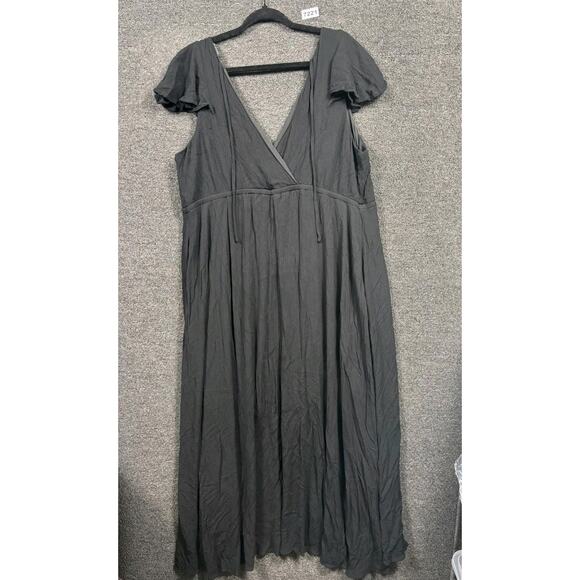 Torrid Maxi Gauze Walk-Through Dress Womens Size 3X Black Sleeveless V Neck - Picture 2 of 7
